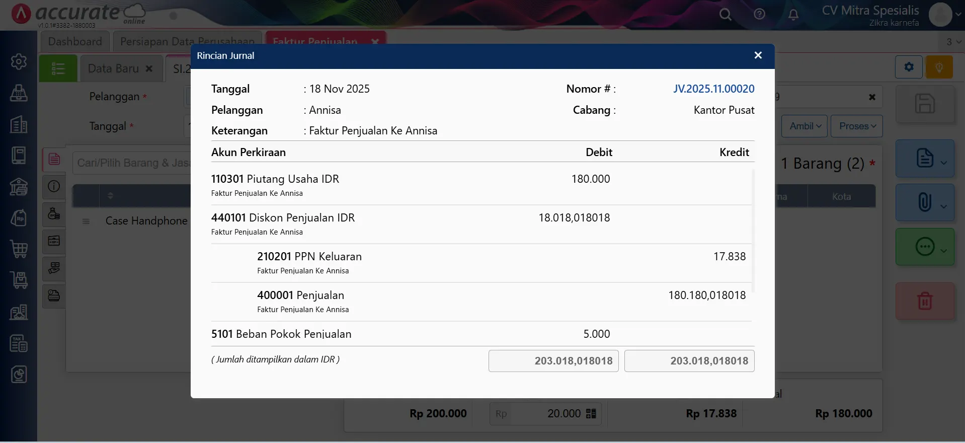 menghitung PPN diskon faktur jika harga termasuk pajak